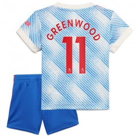 Fußballtrikots Manchester United Mason Greenwood 11 Kinder 2021-2022 Kurzarm Auswärts-trikot kaufen 